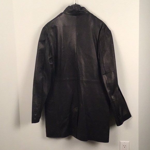 NWT Sicily men’s black real leather coat. Size medium. - Picture 6 of 6